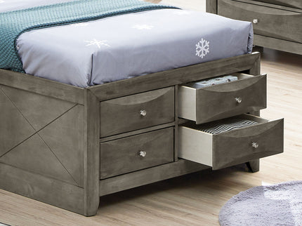 Modern Design Storage Bed With Bookcase Headboard