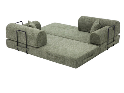 Modern 2 Tone Fabric Convertible Sleeper Sofa Bed