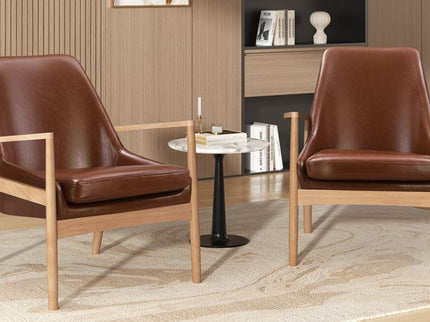 Mid-Century Modern Accent Armchair With High Back