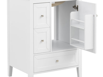 Modern Bathroom Vanity With Sink, Soft Close Drawers & Door, Storage Rack