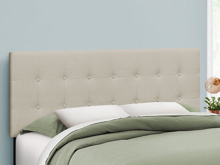 Queen Size, Bed Headboard Only, Upholstered Transitional - Beige