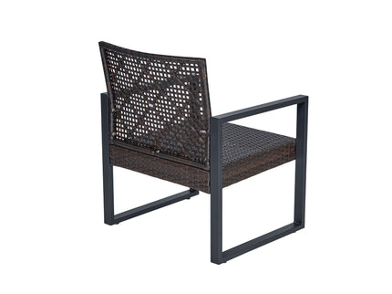 4 Piece Patio Furniture Set With Acacia Wood Table Top And Cushions