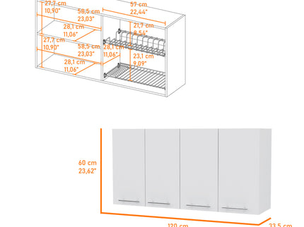 Kitchen Cabinet Durham Four Doors - White