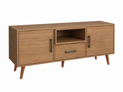 TV Stand For TVs Up To 60" With 2 Doors, 1 Drawer And 1 Open Shelf - Oak