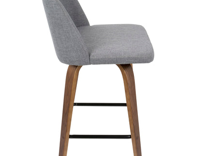 Toriano - Mid Century Modern Fixed Height Counter Stool & Square Footrest (Set of 2)