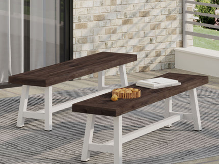 Tranquilizer - Outdoor Acacia Wood Bench With Slat Panel Design