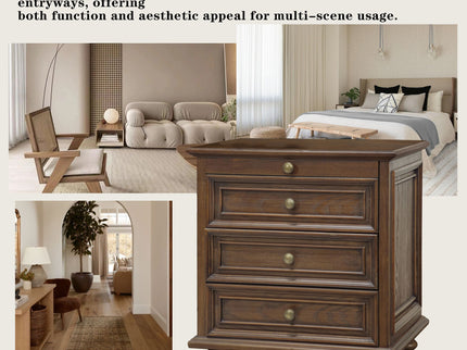 Farmhouse Nightstand With 4 Drawers