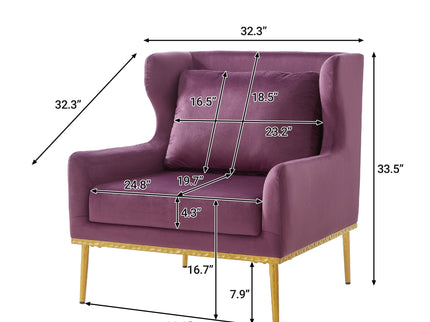 Elegant Curved Armrest Accent Armchair