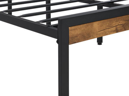 Platform Bed Frame With Wooden Headboard And Footboard, USB Liner