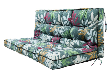 3 Seater Outdoor Porch Swing Cushion With Backrest, Patio Bench Cushion - flower