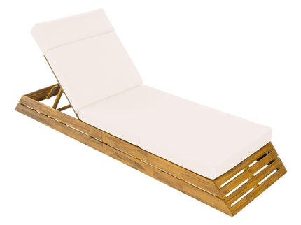 Chaise Lounge Set With 4 Fold Cushion And Built In Headrest