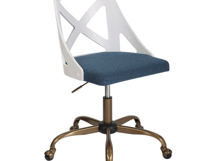 Charlotte - Farmhouse Task Chair - Antique Copper / White / Blue