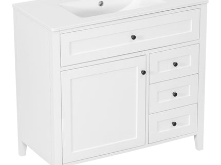 Bathroom Vanity With Sink, Cabinet With 3 Drawers And Adjustable Shelf