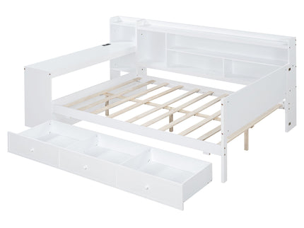 Daybed With 3 Drawers USB Ports And Desk