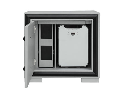 Adelaide - Nightstand With Cooler And Speaker - Gray / Black