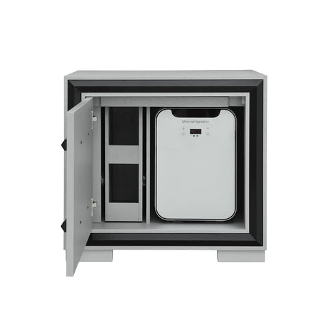 Adelaide - Nightstand With Cooler And Speaker - Gray / Black