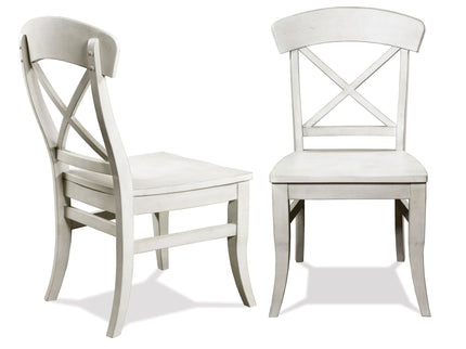 Harola - Cross-Back Dining Side Chairs In (Set of 2) - Smoky White