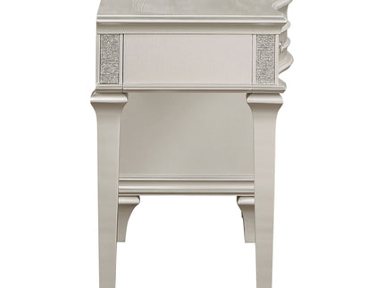 Colwood - 4 Drawer Vanity Desk With And Built In Charging - Silver Gray