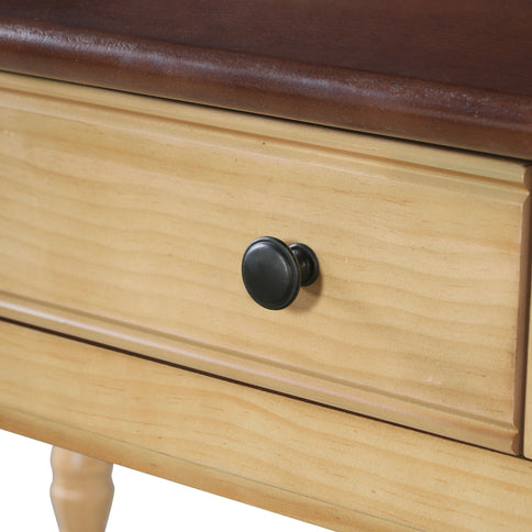 Writing Desk With 2 Storage Drawers, Workstation For Living Room - Brown / Natural