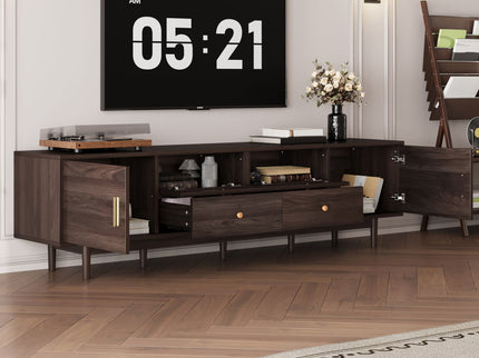 TV Stand With Drawers, Accent Entertainment Center For Living Room - Dark Brown