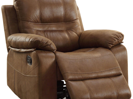 Manual Recliner With Pillow Arms And Headrest - Dark Brown