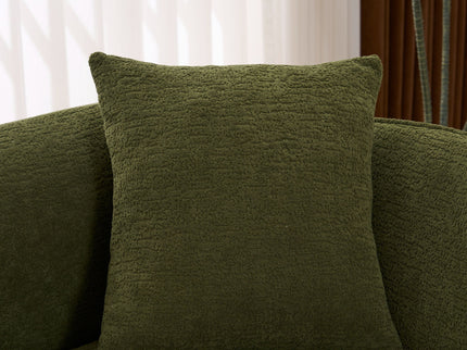 Compression Curved Chaise Longue Chair Indoor Loveseat Sofa Bed With Deep Seat And Pillow - Green