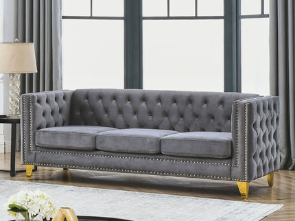 Upholstered Couch Sofa With Button Tufting For Living Room