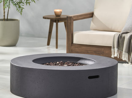 Modern Lightweight Concrete Outdoor Circular Fire Pit 50, 000 Btu