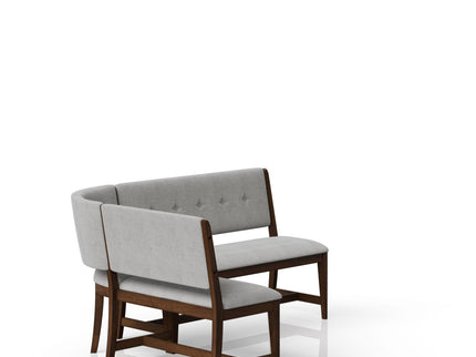 Curved Dining Bench Upholstered Curved Bench - Beige