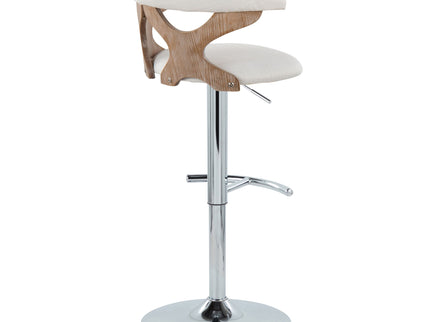 Gardenia - Contemporary Adjustable Barstool With Swivel / Rounded T Footrest (Set of 2)