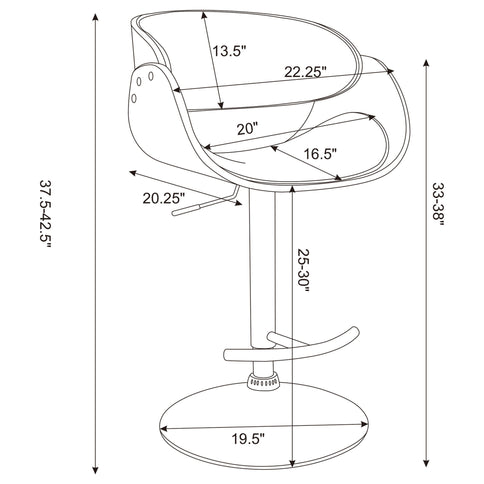 Ergonomic Adjustable Bar Stool - Ivory