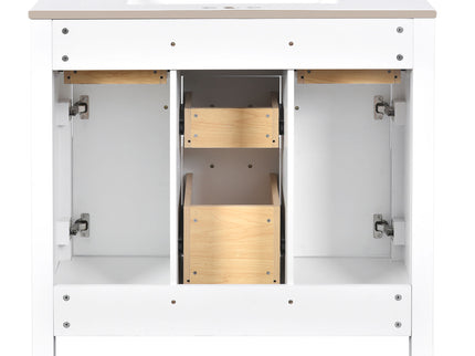 Bathroom Vanity With Sink Combo Set, Modern Bathroom Cabinet With 4 Drawers