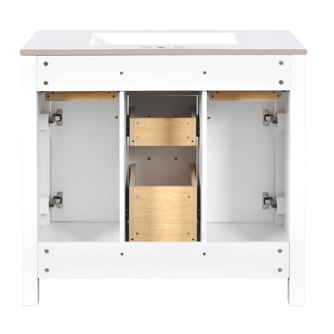 Bathroom Vanity With Sink Combo Set, Modern Bathroom Cabinet With 4 Drawers