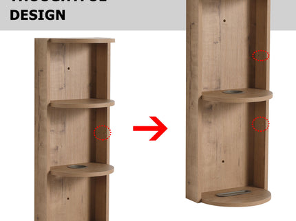 48" Wall Mounted Bathroom Vanity With Double Resin Sink And Storage Rack Soft Close Doors Plywood Construction - Imitative Oak