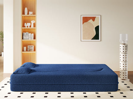Modern Floor Sleeper Sofa Bed With 2 Pillows, Convertible Twin Size Folding Mattress For Living Room
