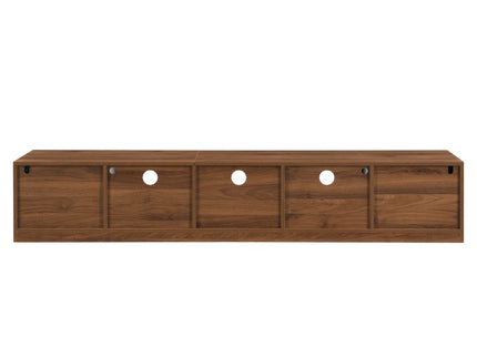 TV Stand With LED Lighting, Soft Closing Hinges, Cable Management - Walnut