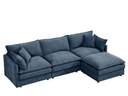 Modular L-Shaped Sectional Sofa With Movable Ottoman