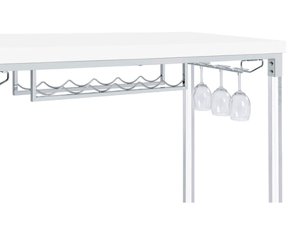 Tonneson - Bar Table With Trestle Base And Wine Storage - White