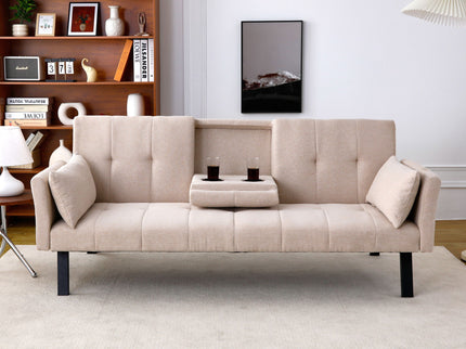 Sofa Bed With Foldable Design And Cup Holder
