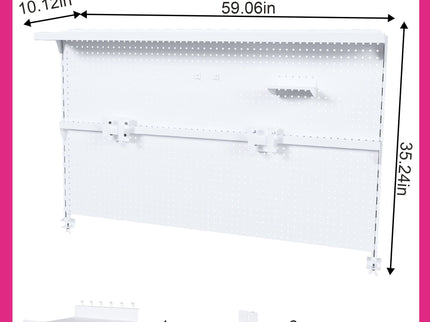 Clamp On Desk Pegboard With Single Monitor Stand