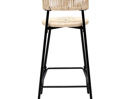 Boho Style Handwoven Paper Rope Counter Stools (Set of 2)