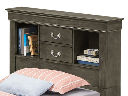 Traditional Style Bookcase Storage Bed