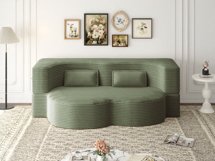 Convertible Foam-Filled Sleeper Sofa Bed With 2 Pillows