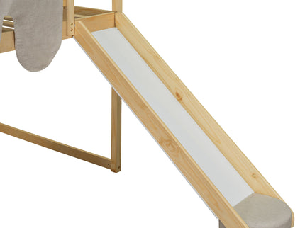 Loft Bed With House Shaped Frame And Tent