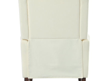 Push Back Recliner Chair Upholstered Recliner Armchair With Classic Wing Back And Solid Gourd-Shaped Legs