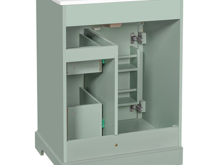 Modern Bathroom Vanity With Sink, 3 Drawers & Cabinet With 2 Tier Door Storage