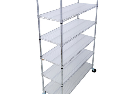 6 Tier 6000Lbs Capacity Nsf Metal Shelf Wire Shelving Unit, Heavy Duty Adjustable Storage Rack With Wheels & Shelf Liners For Commercial Grade Utility Steel Storage Rack