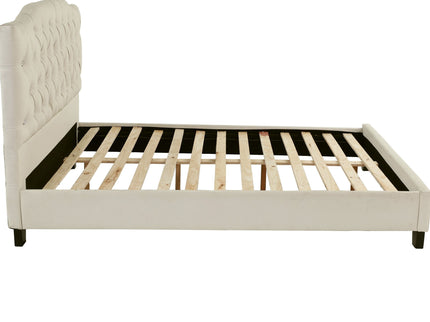 Modern Bed Frame With Tufted Upholstered Headboard