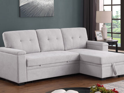 Lucca II - 84.5"W Reversible Sleeper Sectional Sofa with Storage Chaise