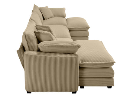 Oversized Modular Cushion Sofa With Ottoman, Low Back, Deep Seating Sofa Set